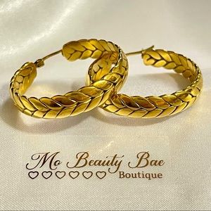 Gold Leaf Hoops